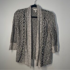 CHICOS women’s size 00 Black and Gray Knit Cardigan